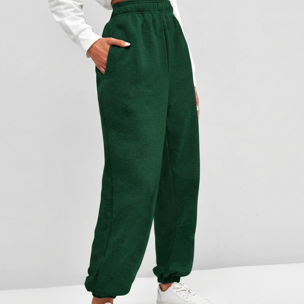 Ava | Women’s Sweat Pants With Elastic Waistband And Cuffed Hem | Casual