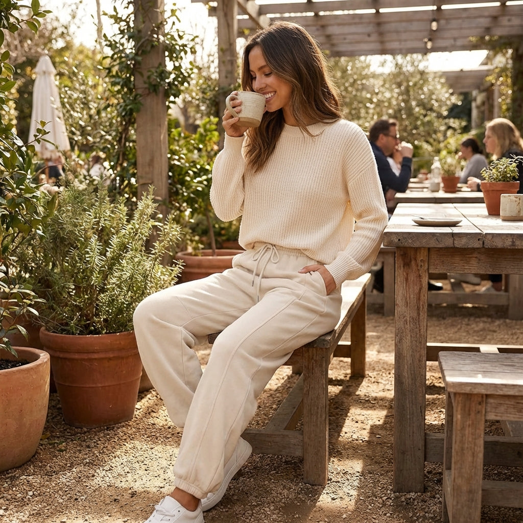 Ava | Women’s Sweat Pants With Elastic Waistband And Drawstring | Casual