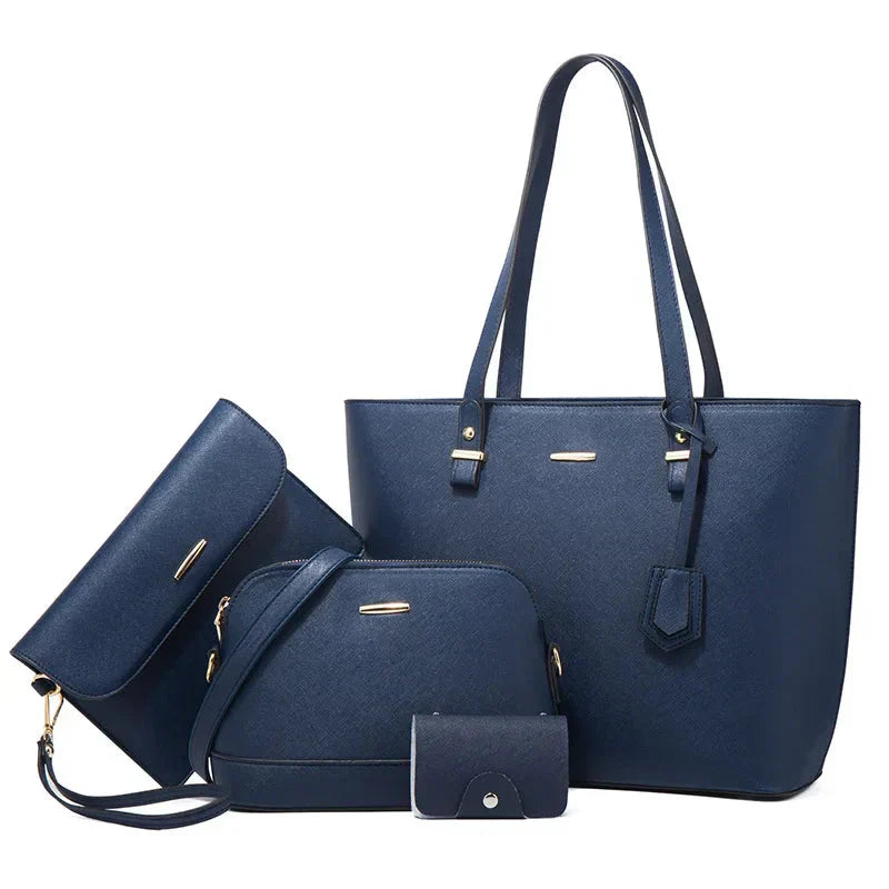 Ava | Women’s Vegan Leather Handbag Set With Tote And Crossbody | Classic