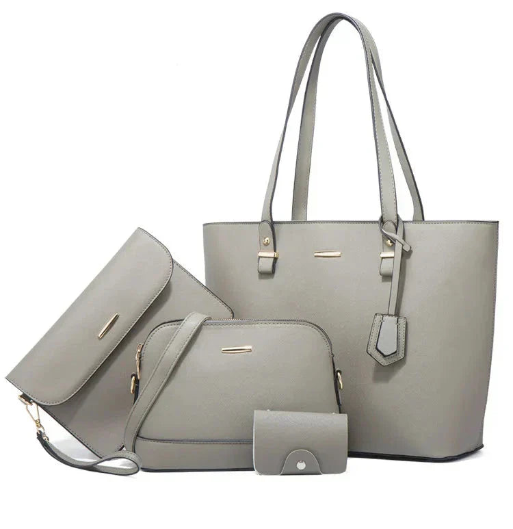 Ava | Women’s Vegan Leather Handbag Set With Tote And Crossbody | Classic