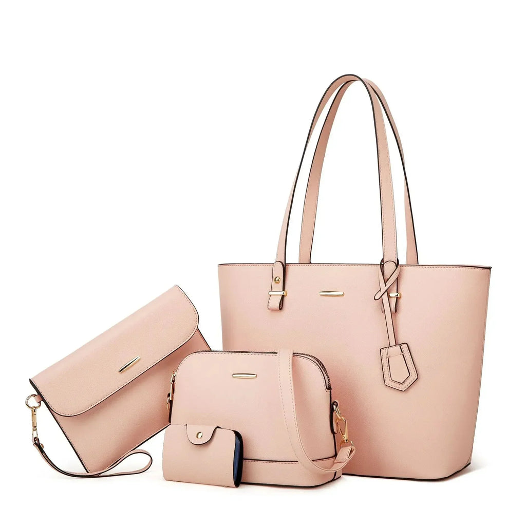 Ava | Women’s Vegan Leather Handbag Set With Tote And Crossbody | Classic