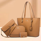 Ava | Women’s Vegan Leather Handbag Set With Tote And Crossbody | Classic