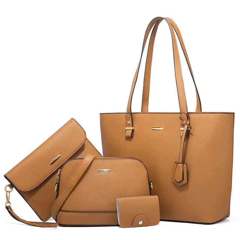Ava | Women’s Vegan Leather Handbag Set With Tote And Crossbody | Classic