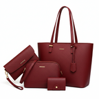 Ava | Women’s Vegan Leather Handbag Set With Tote And Crossbody | Classic