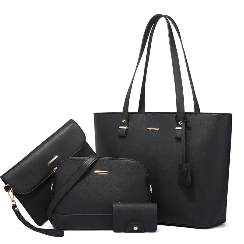 Ava | Women’s Vegan Leather Handbag Set With Tote And Crossbody | Classic