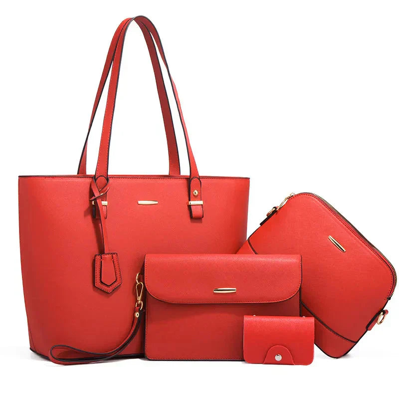 Ava | Women’s Vegan Leather Handbag Set With Tote And Crossbody | Classic