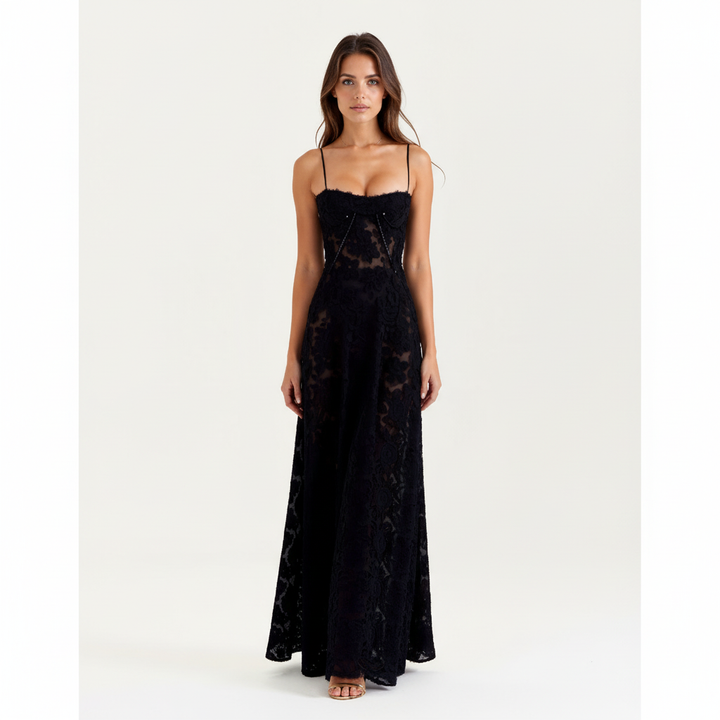 Ava | Women's Wedding Guest Dress With Spaghetti Straps And Draped Bodice | Elegant