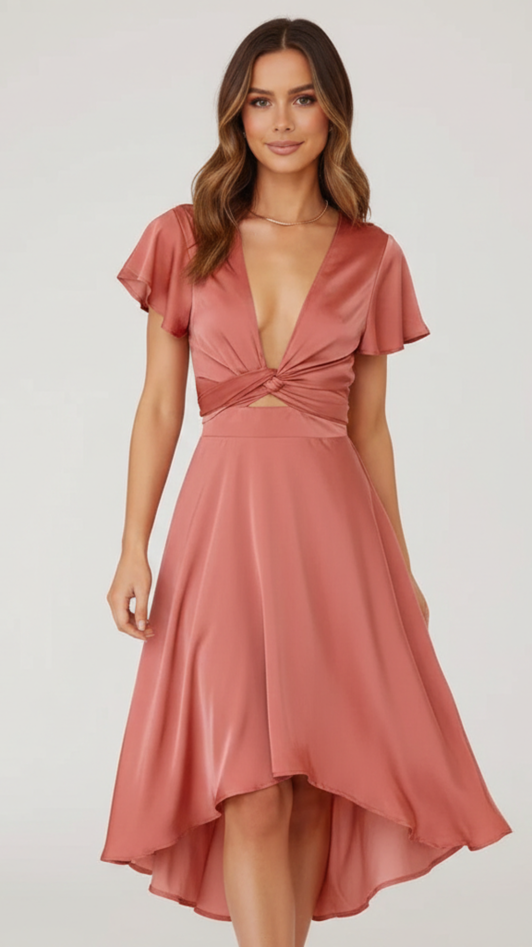 Brielle | Women's Graduation Dress With Deep V Bodice And Flowing Silhouette | Refined