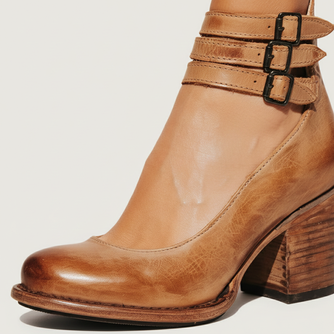 Brielle | Women’s On Shoes With Ankle Straps And Block Heel