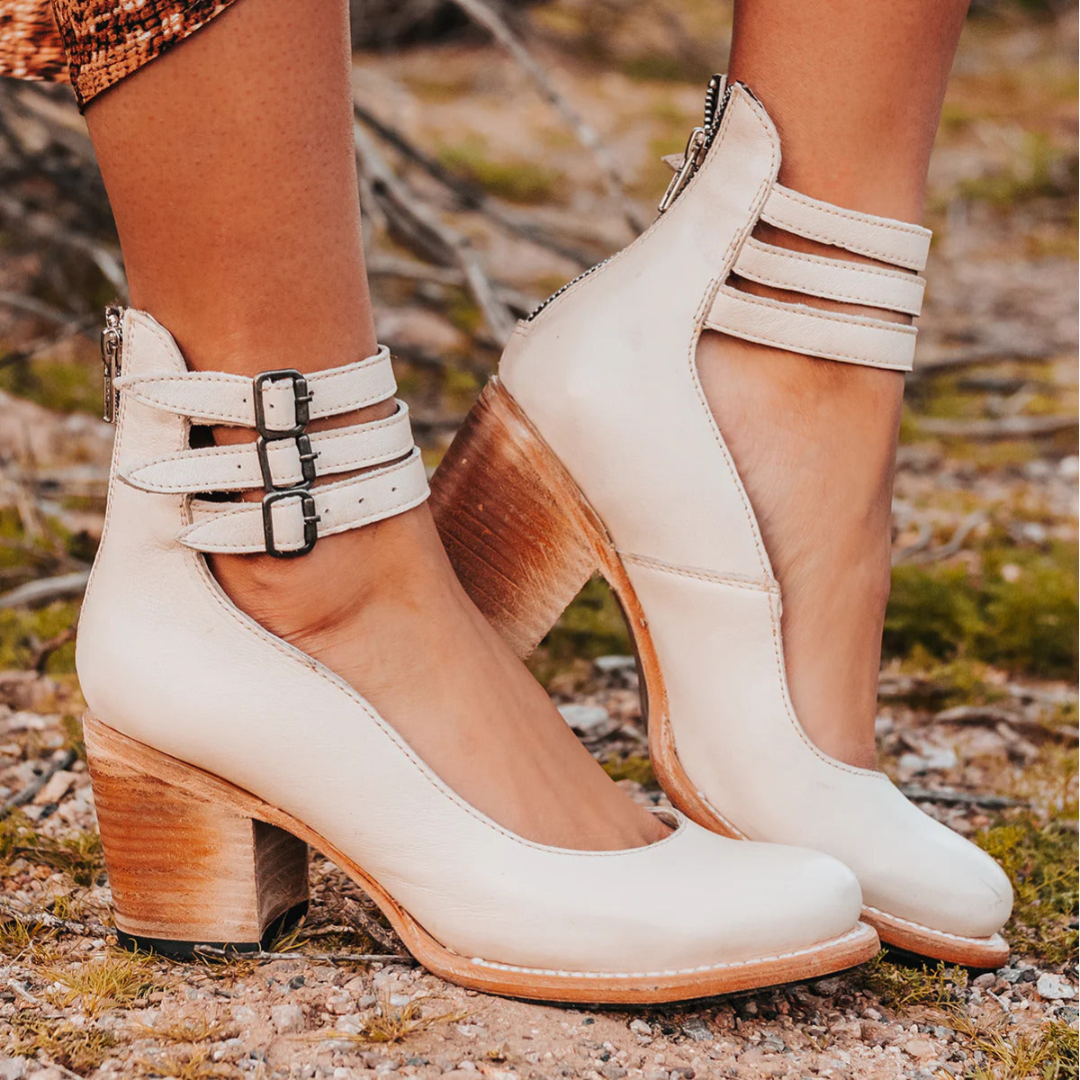 Brielle | Women’s On Shoes With Ankle Straps And Block Heel