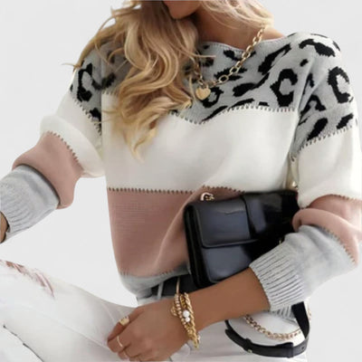 Cheyenne - Casual Sweater with Leopard Design