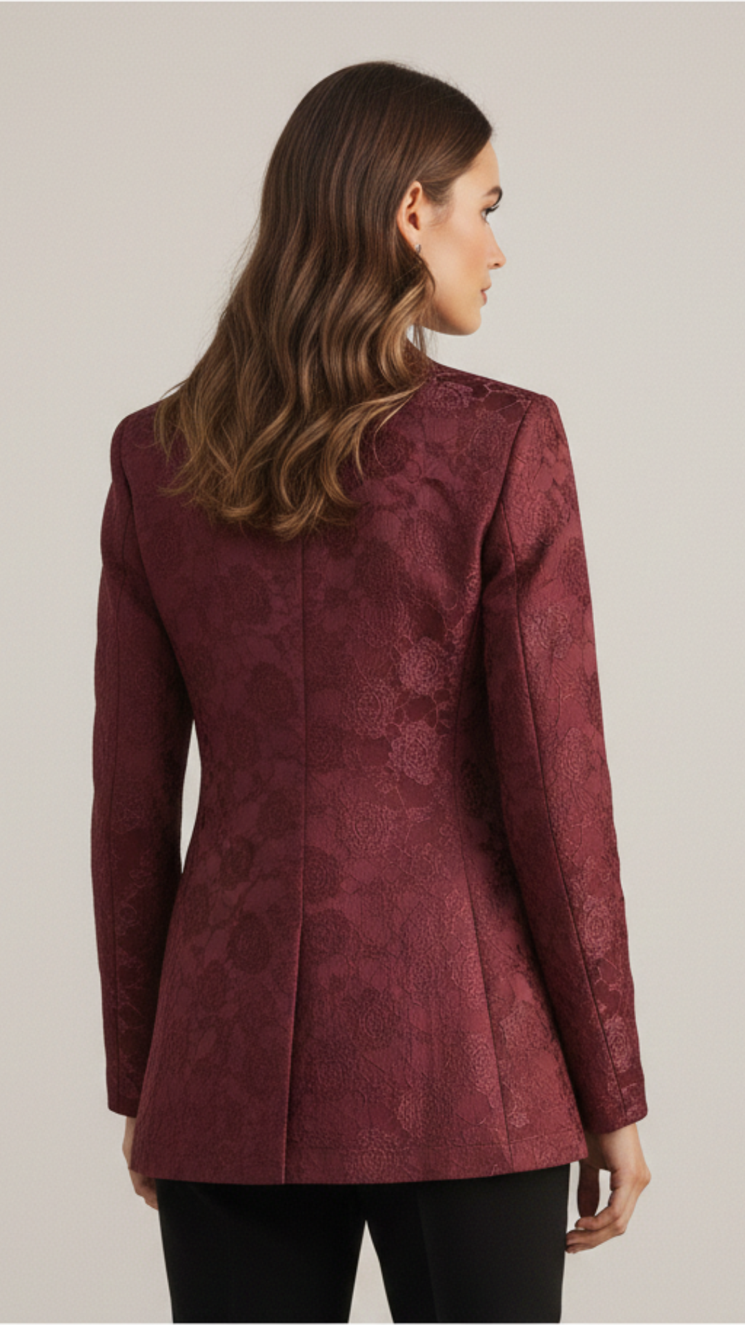 Charlotte | Women’s Blazer With Floral Jacquard Single Breasted