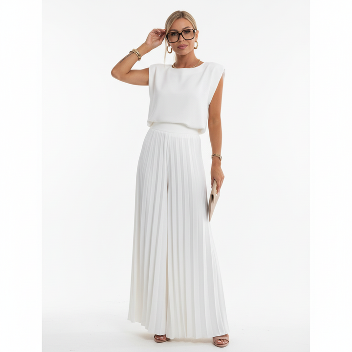 Charlotte | Women's Formal Dress With Sleeveless Design And Pleated Pants | Elegant
