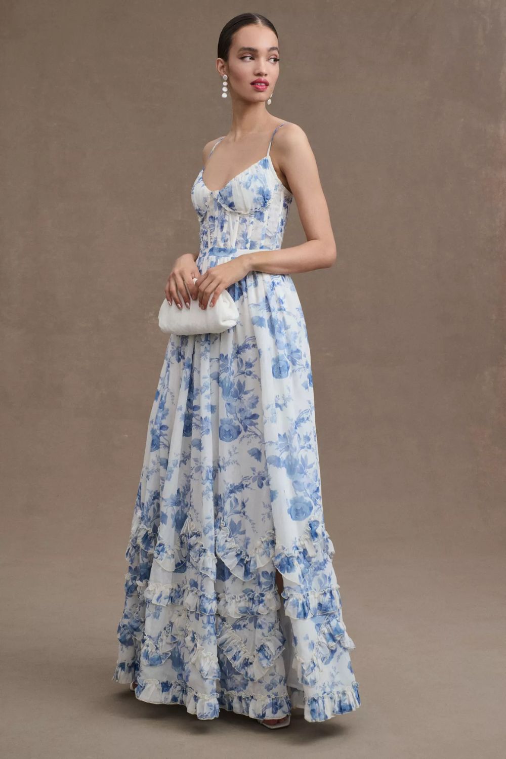 Charlotte | Women's Graduation Dress With Sweetheart Bodice And Flower Print | Feminine