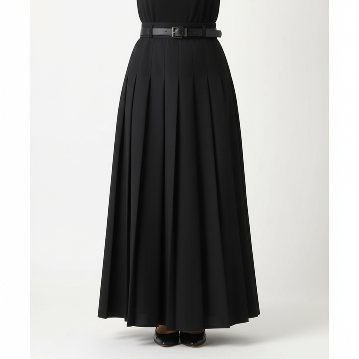 Charlotte | Women's Midi Skirt With Pleated Design And Belt Detail | Elegant