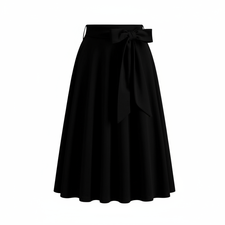 Charlotte | Women's Midi Skirt With Pleated Design And Tie Waist Detail | Elegant