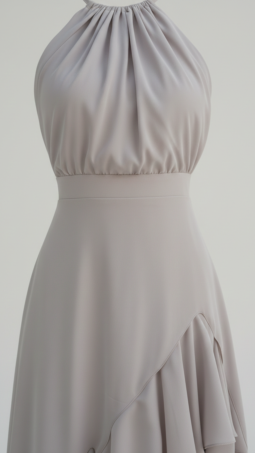 Claire | Women’s Halter Dress With High Neck And Asymmetric Hem