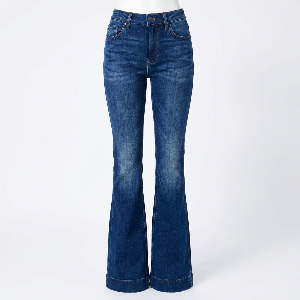 Elara | Women’s Flared Jeans With Floral Embroidery And Flared Leg Silhouette | Retro