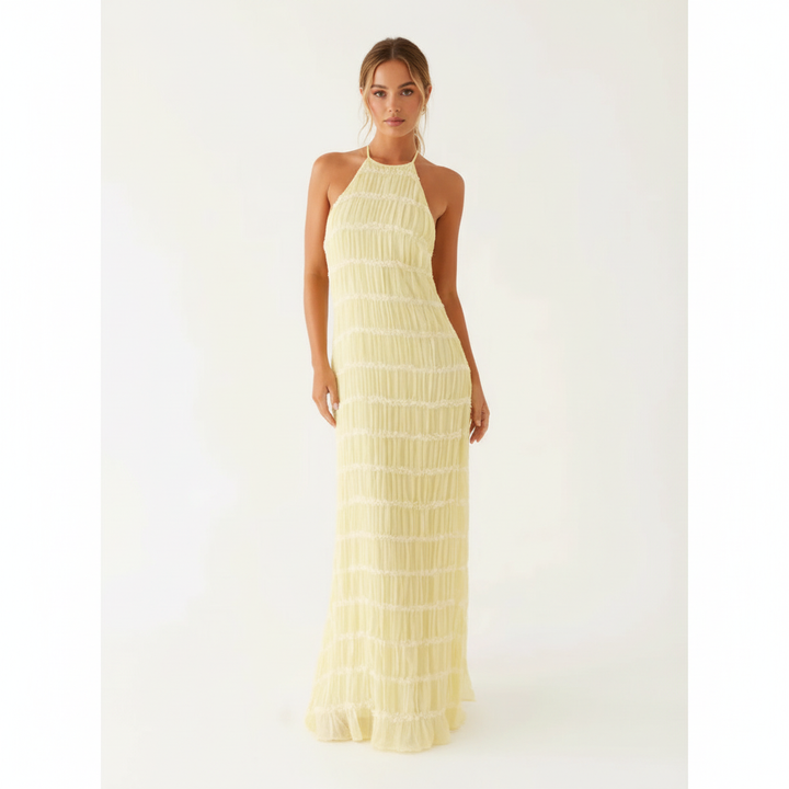 Elara | Women's Graduation Maxi Dress With Flower Print And Sweetheart Bodice