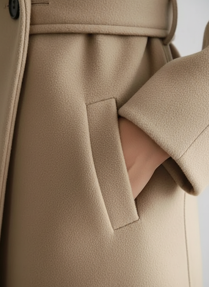 Elara | Women's Trench Coat With Classic Double Breasted Design And Belt