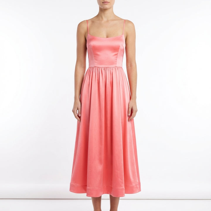 Elina | Women’s Formal Midi Dress With Spaghetti Straps And Square Neckline | Elegant Maxi
