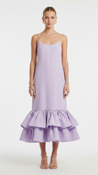 Elowen | Women's Bodycon Dress With Spaghetti Straps And Tiered Hem