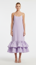 Elowen | Women's Cocktail Dress With Spaghetti Straps And Tiered Hem