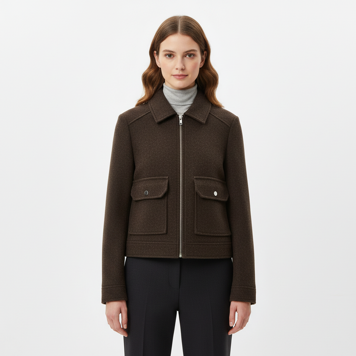 Emma | Women's Bomber Jacket With Zip Closure And Front Pockets | Casual