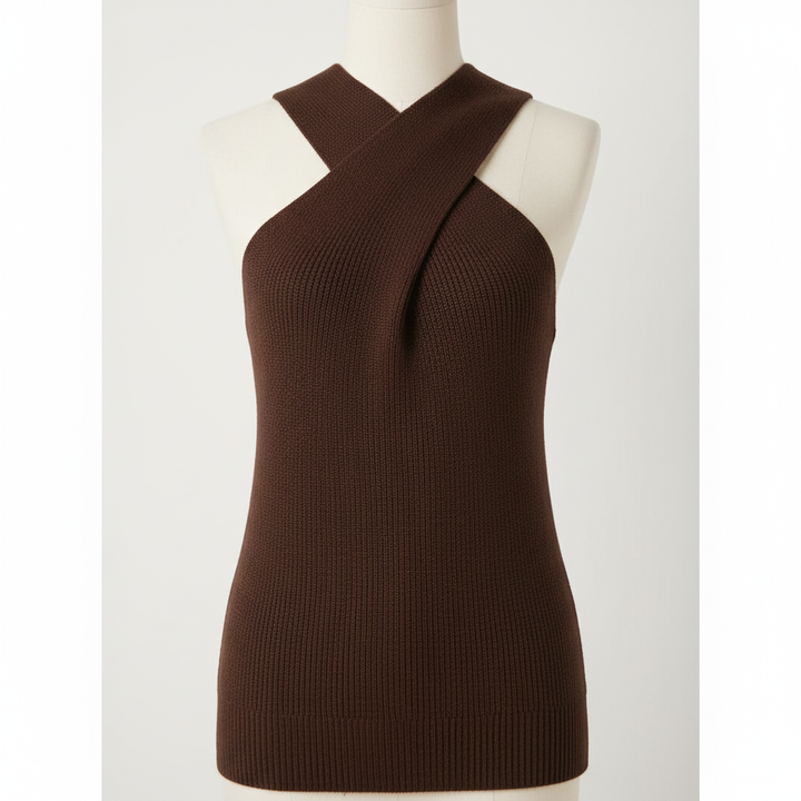Emma | Women's Halter Top With Cross Neckline And Sleeveless Design | Minimalist