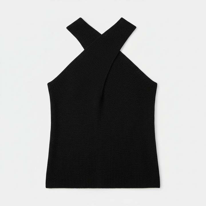 Emma | Women's Halter Top With Cross Neckline And Sleeveless Design | Minimalist