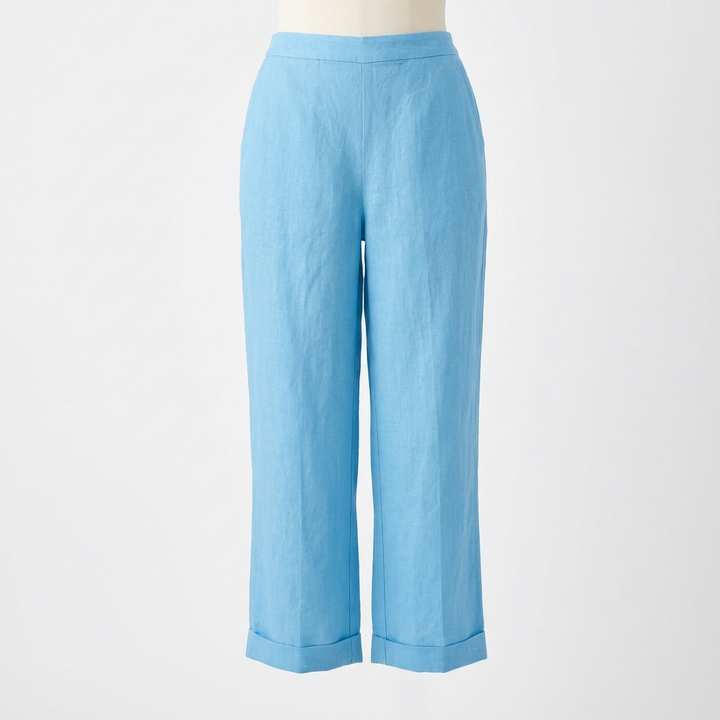 Emma | Women’s Linen Trousers With Straight Leg Silhouette And Side Pockets | Relaxed