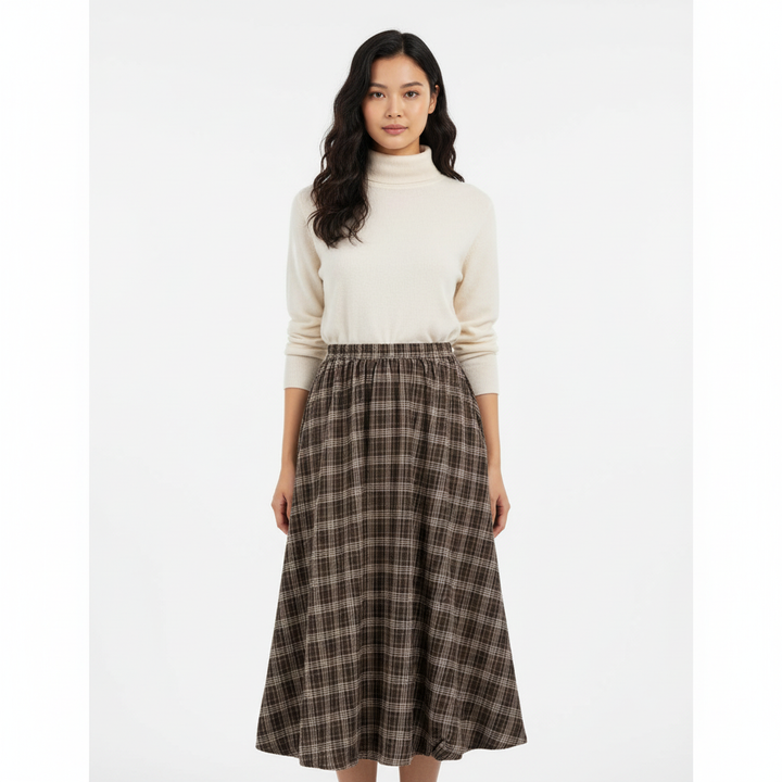 Emma | Women's Maxi Skirt With Pleated Design And Elastic Waist | Classic