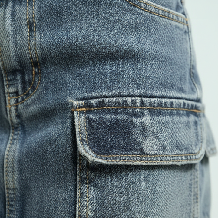 Emma | Women's Mini Skirt With Cargo Pockets And Washed Finish | Streetwear