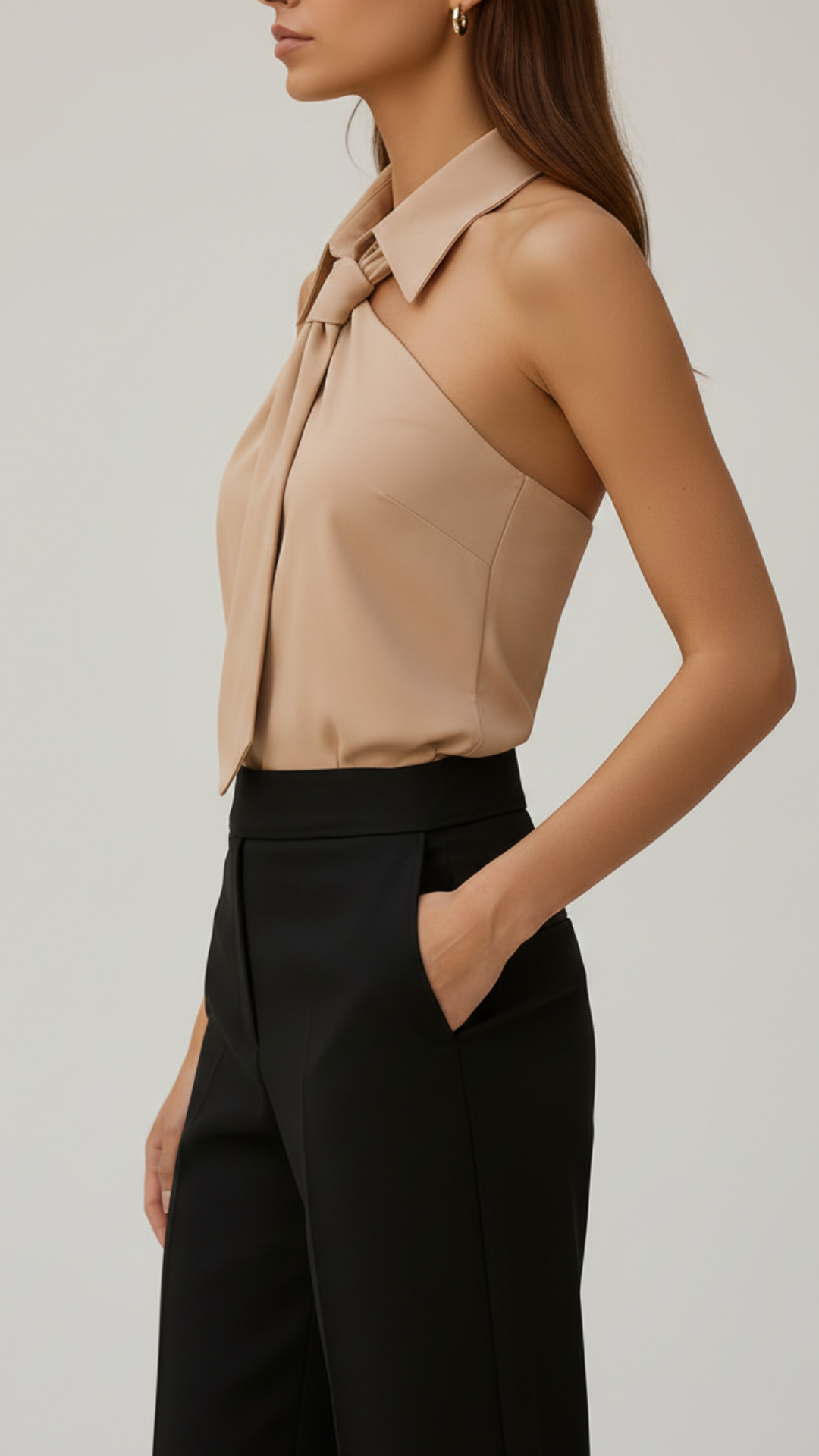 Emma | Women’s Sleeveless Top With Mandarin Collar