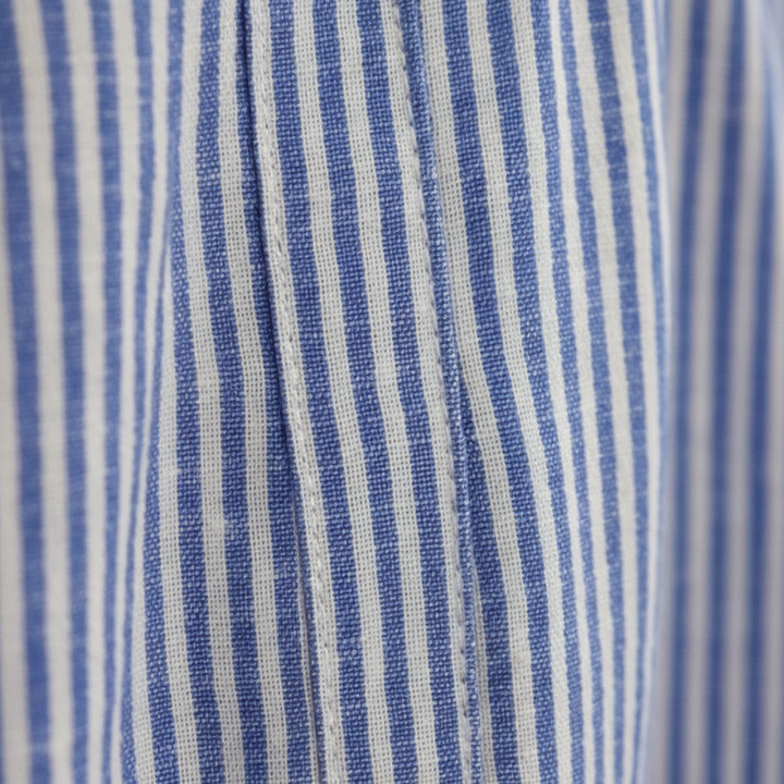 Emma | Women's Striped Midi Dress With Button Front And Short Sleeves | Casual