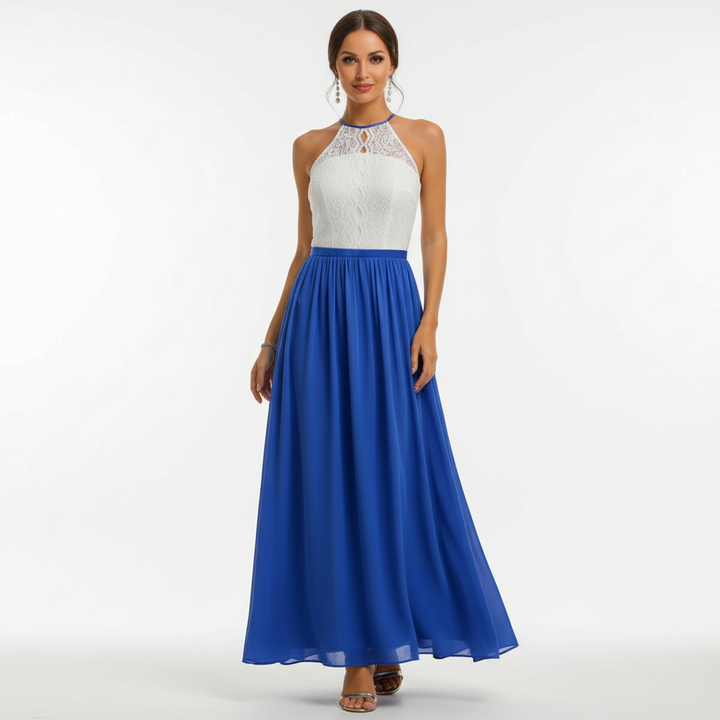 Emma | Women's Wedding Guest Dress With Halter Neckline And Pleated Skirt | Elegant
