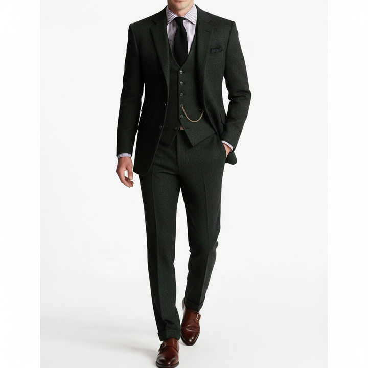 Ethan | Men's Three Piece Suit With Notch Lapel And Button Vest | Classic