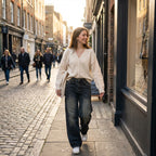 Freya | Women’s Baggy Jeans With Faded Wash Detail And Wide Leg | Street