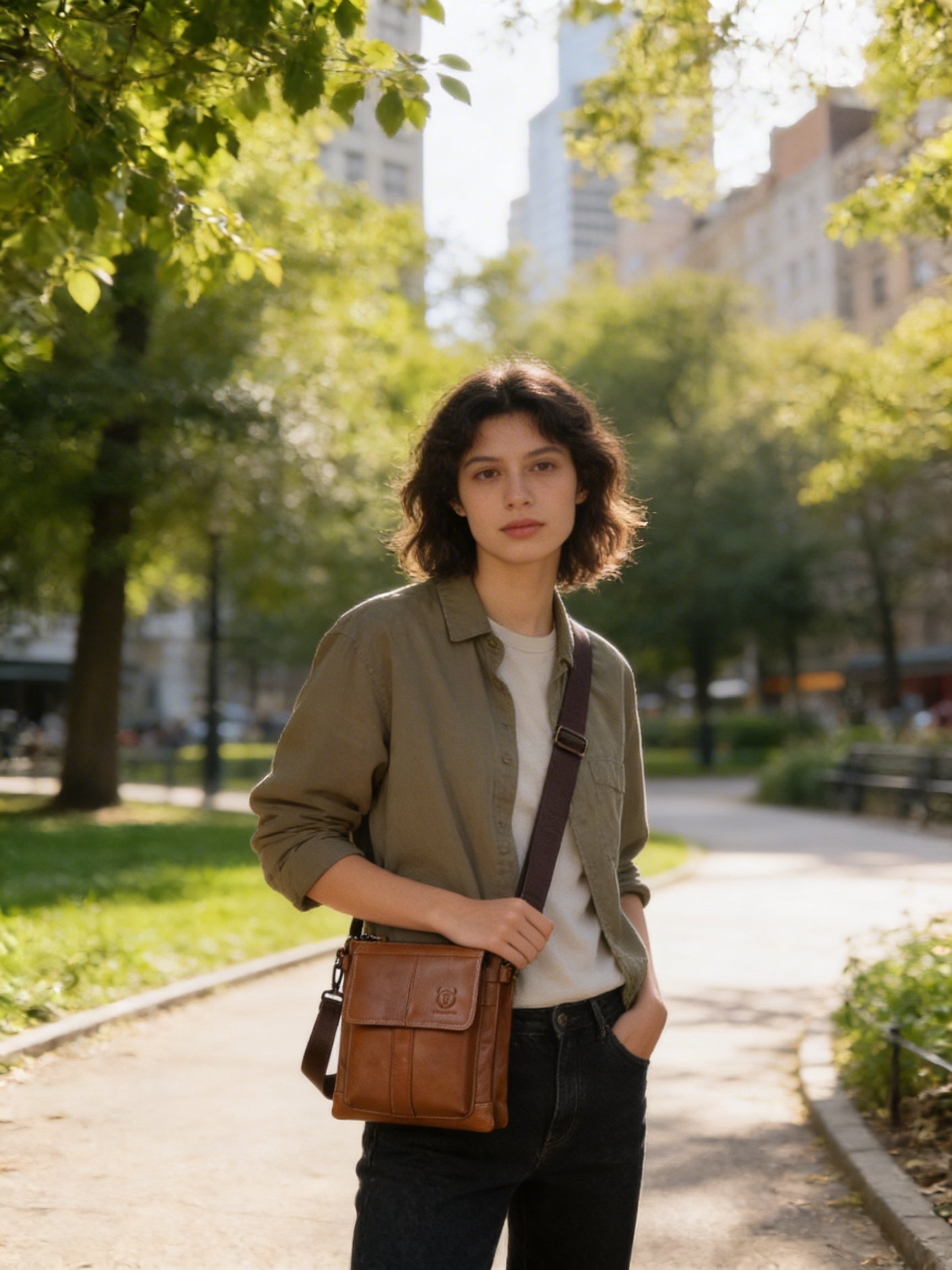 Freya | Women’s Crossbody Bag With Flap Closure And Contrast Stitching | Smart