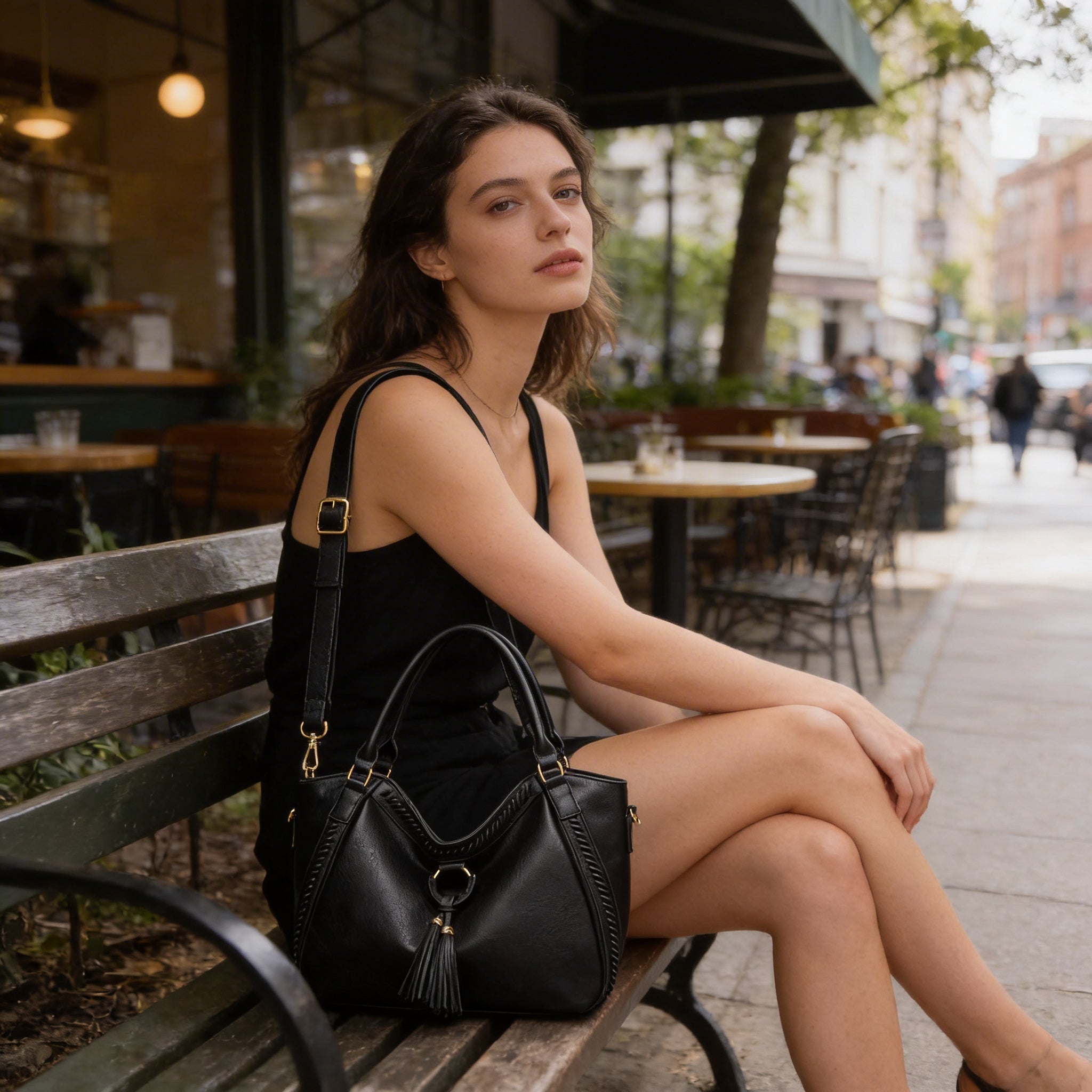 Freya | Women’s Crossbody Bag With Tassel Detail And Contrast Stitching | Chic