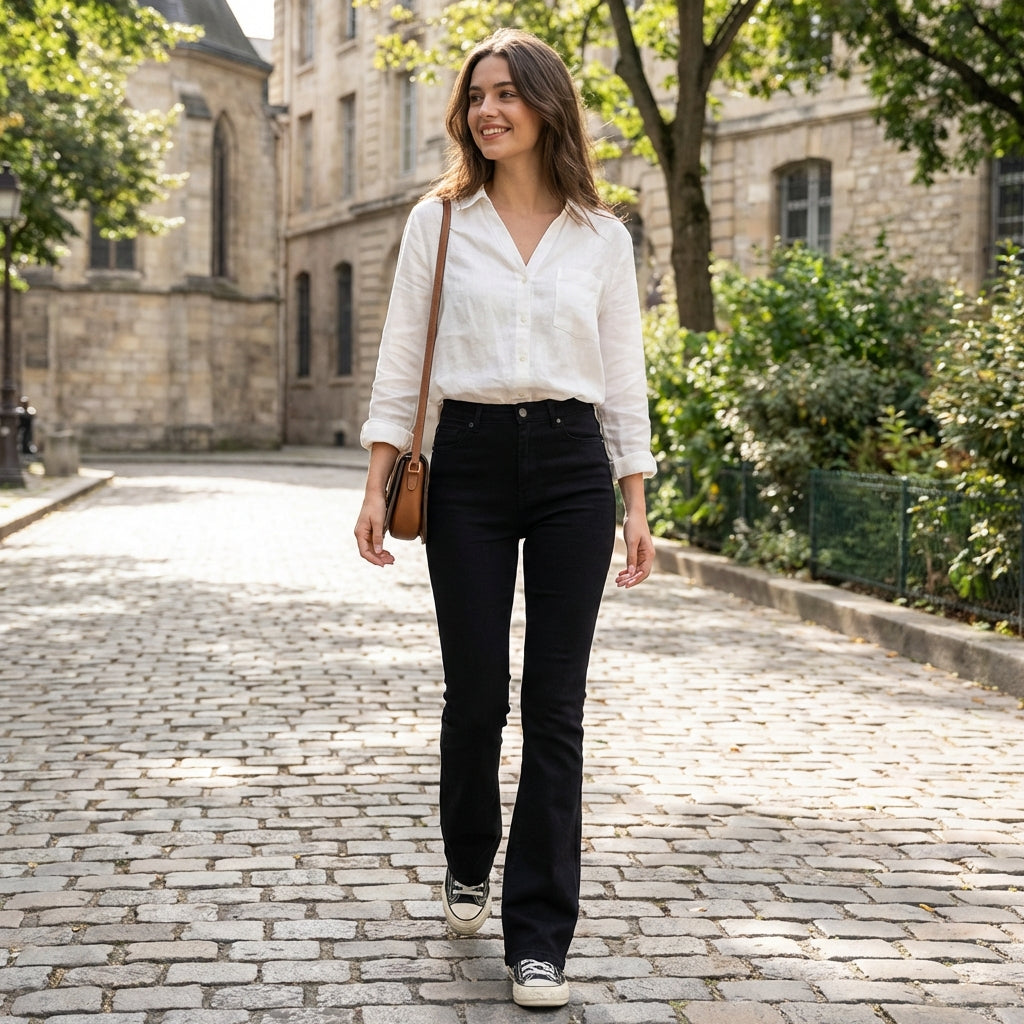 Freya | Women’s High Waist Jeans With Flared Leg Silhouette And Slim Fit | Chic