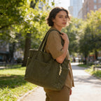 Freya | Women’s Tote Bag With Ribbed Texture And Pockets | Casual