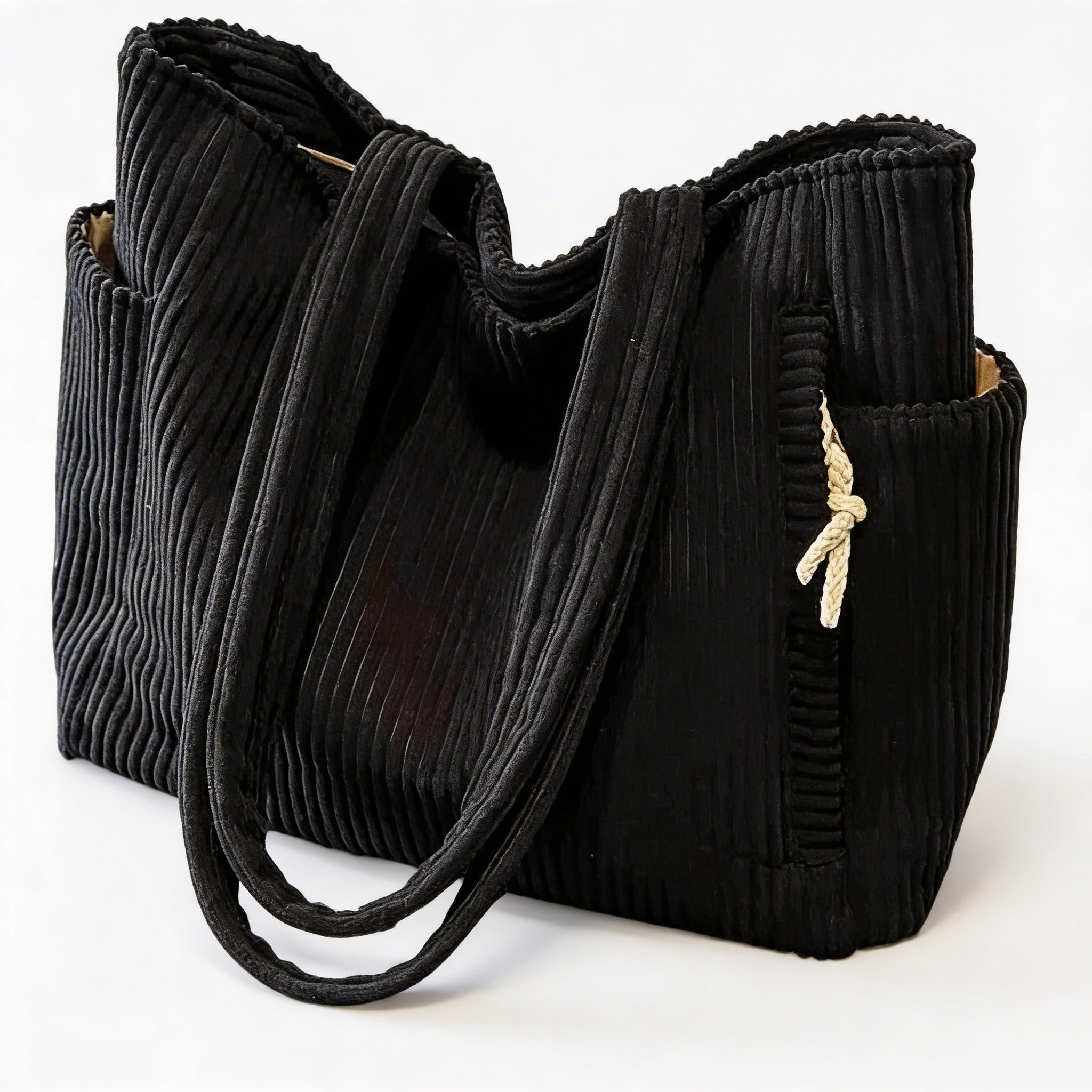 Freya | Women’s Tote Bag With Ribbed Texture And Pockets | Casual