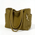 Freya | Women’s Tote Bag With Ribbed Texture And Pockets | Casual