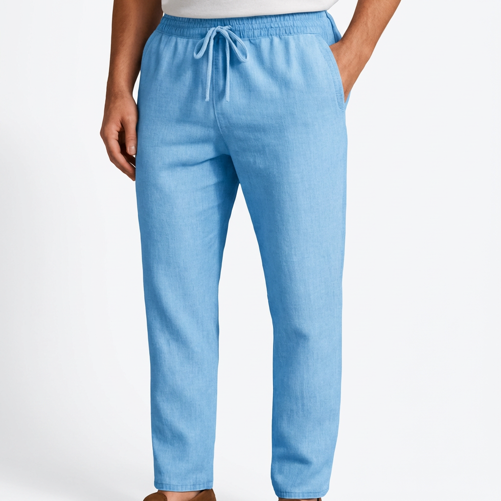 George | Men’s Linen Trouser With Drawstring Waist And Tailored Fit | Smart