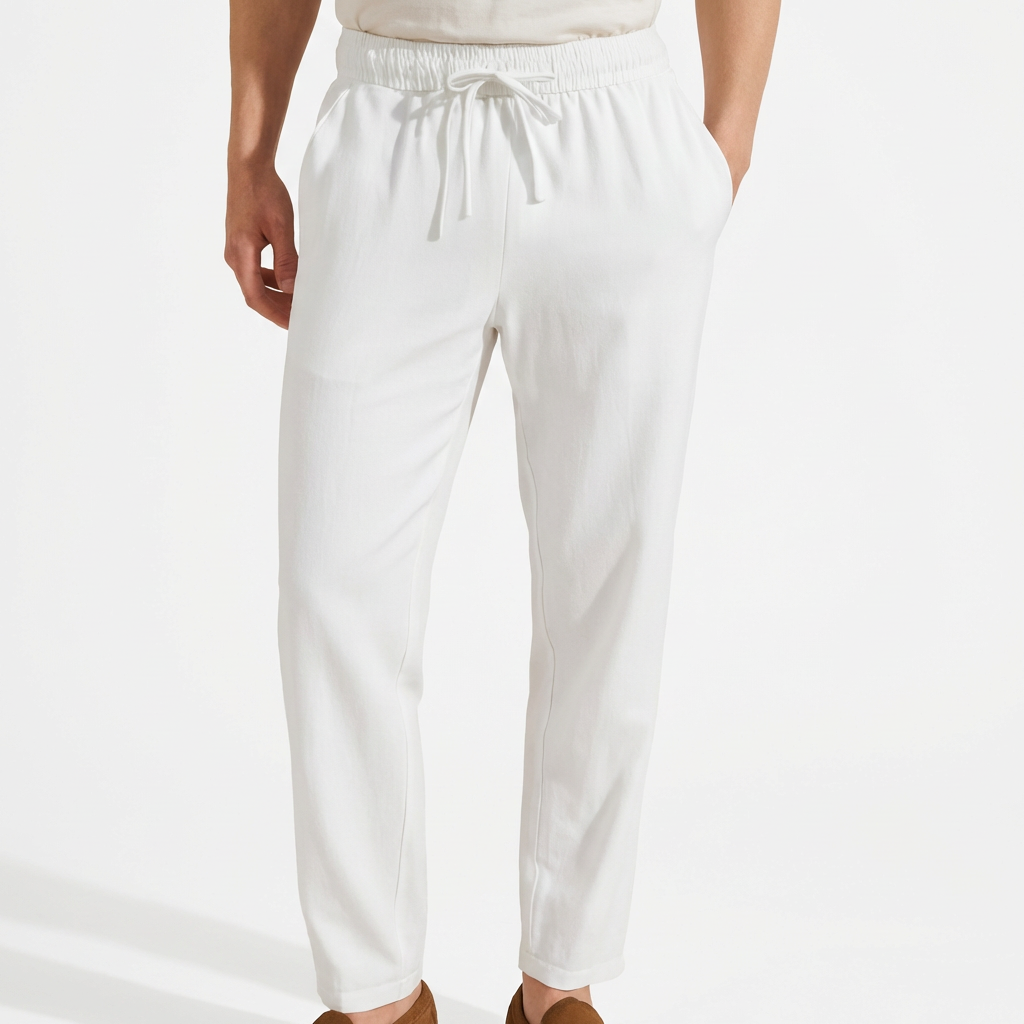 George | Men’s Linen Trouser With Drawstring Waist And Tailored Fit | Smart