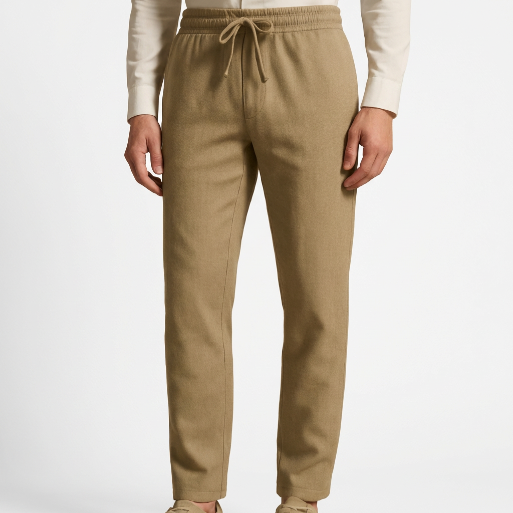 George | Men’s Linen Trouser With Drawstring Waist And Tailored Fit | Smart