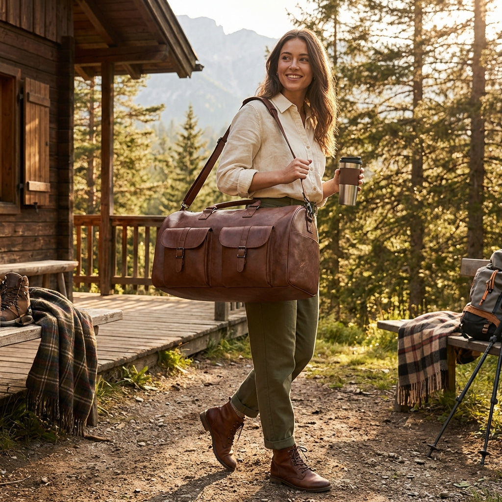 George | Unisex Duffel Bag With Front Flap Pockets And Structured Body | Travel