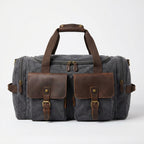 Harlan | Unisex Weekend Duffel Bag With Canvas Body And Leather Trim | Travel Classic