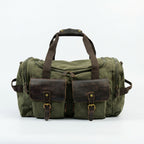 Harlan | Unisex Weekend Duffel Bag With Canvas Body And Leather Trim | Travel Classic